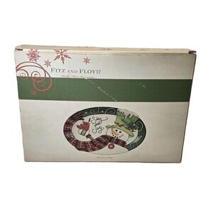 Fitz And Floyd Cookie Platter "Sing With Joy" Snow Man